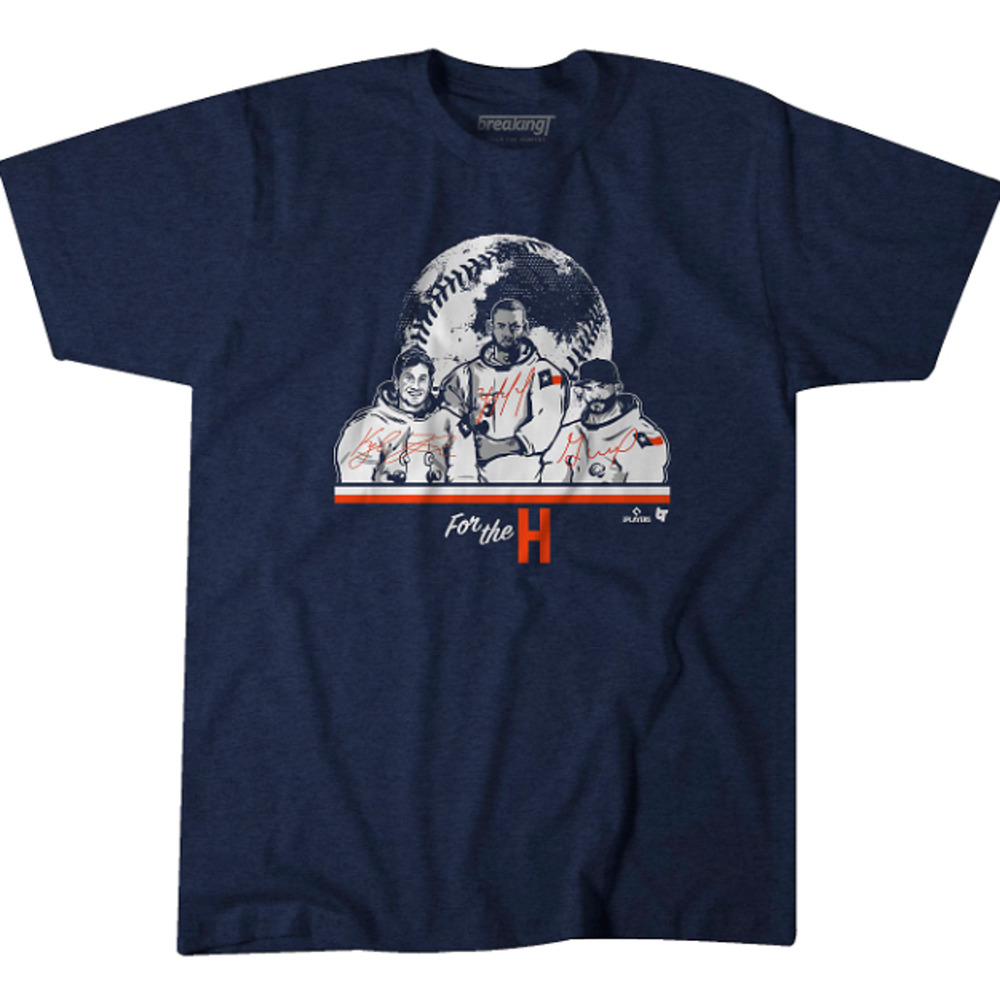 BREAKINGT Houston Astros For The H Graphic Short Sleeve T-Shirt Small Navy NWT